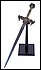 30771 Miniature, crafted sword with display stand. 